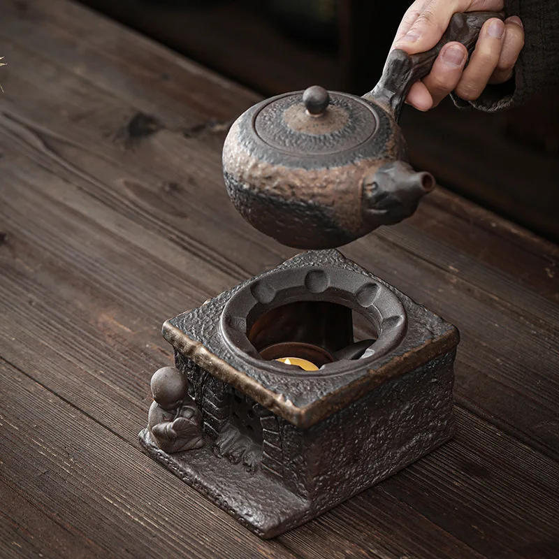 Description Picture 4 of itemStoneware Tea Stove Set Ceramic Teapot Heated Base Tea Warmer Tea Making Utensils Kettle Kung Fu Teaware Teas Infuser Teapots