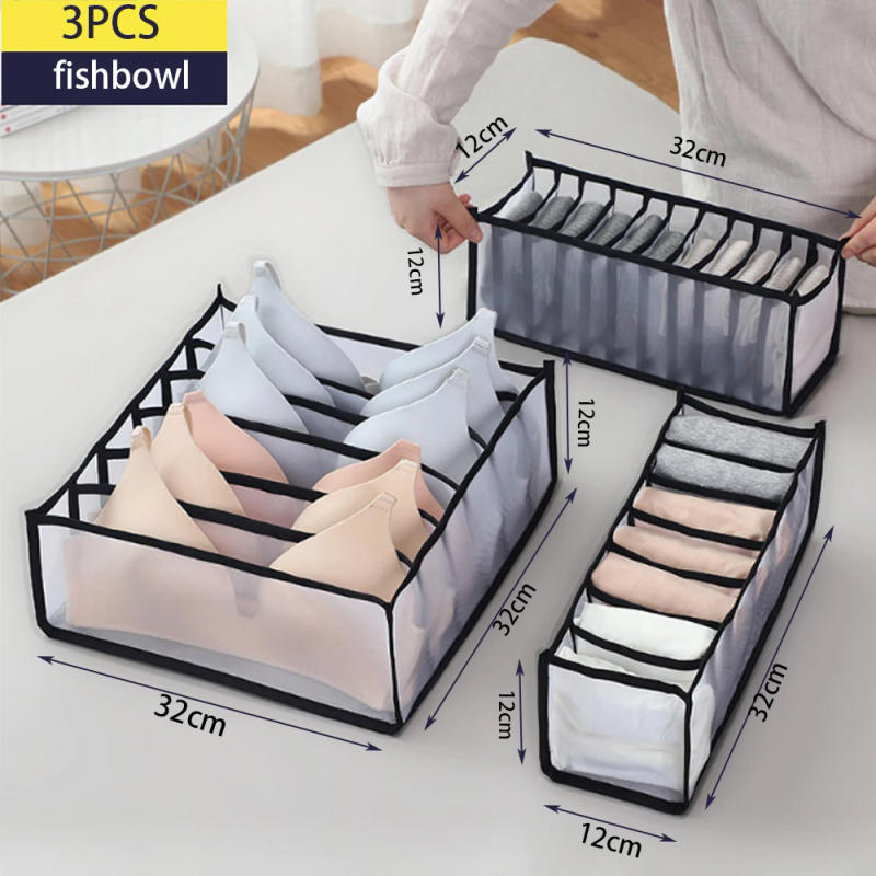 Description Picture 2 of item3PC Drawer organizers Storage organizer Underwear Socks Drawer dividers Organization for home  Dormitory socks organizer
