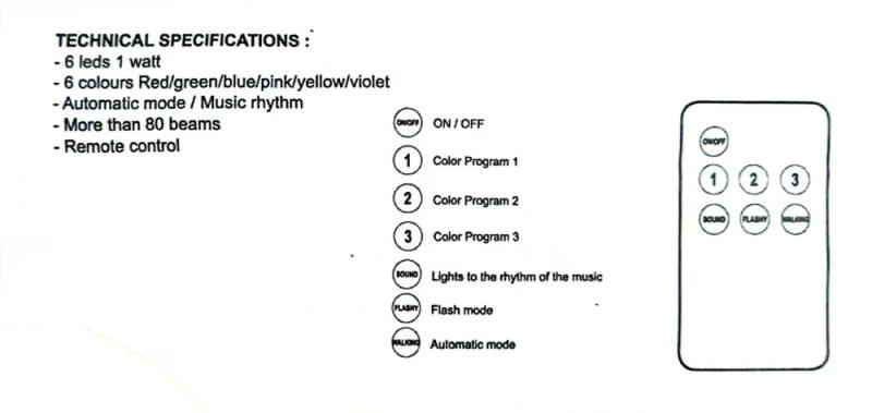 Description Picture 4 of item4pcs/ Remote Kaleidoscope beam lamp /led wash light private room disco light beam/ KTV dj lamp
