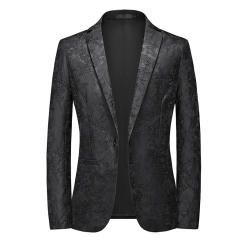 New Fashion Luxury Jacquard Weave Men's Blazer Jacket Handsome Wedding Gentleman Blazer Coats Party Suit