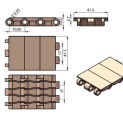 1Meter  Width:41.5mm Cartoning Machine Conveyor Belt Chain Plate