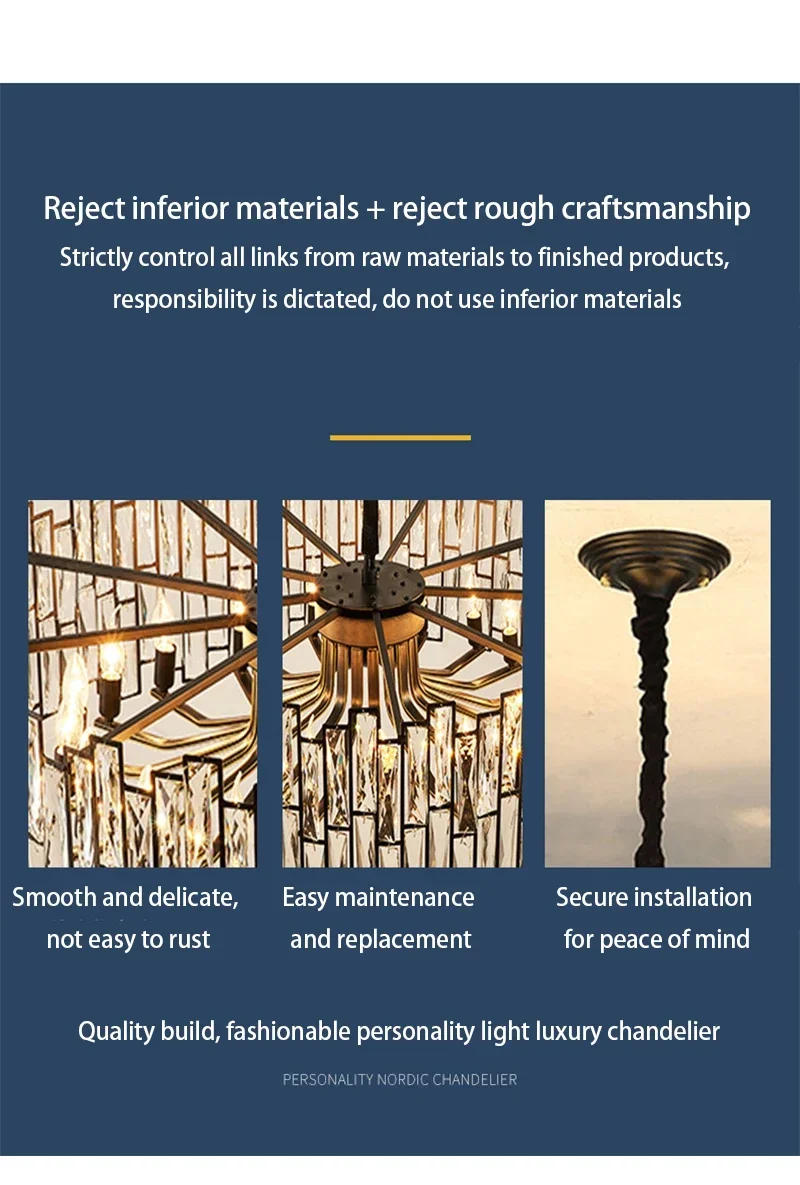 Description Picture 5 of itemPersonalized Italian Crystal Living Room Postmodern Chandelier Atmosphere Creative Restaurant Lamp Hall American Bedroom Lamp