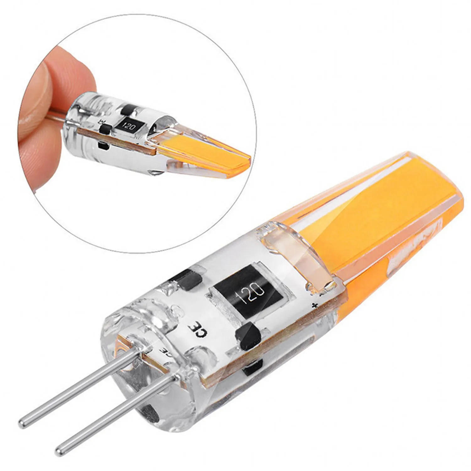 Description Picture 3 of item10PCS Dimmable Mini G4 LED COB Lamp 6W Bulb AC DC 12V 220V Candle Lights Replace 30W 40W Halogen for Chandelier Spotlight