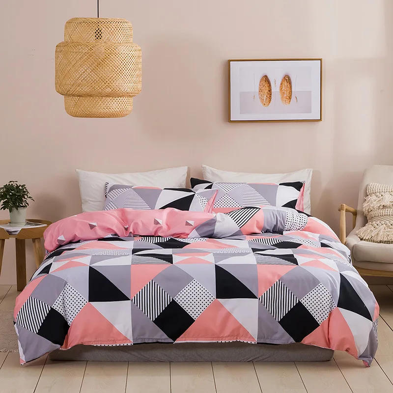 Description Picture 2 of itemGeometric Print Queen Bedding Set Soft Comfortable King Size Duvet Cover Set Cheap Durable Single Double quilt cover  NO sheet