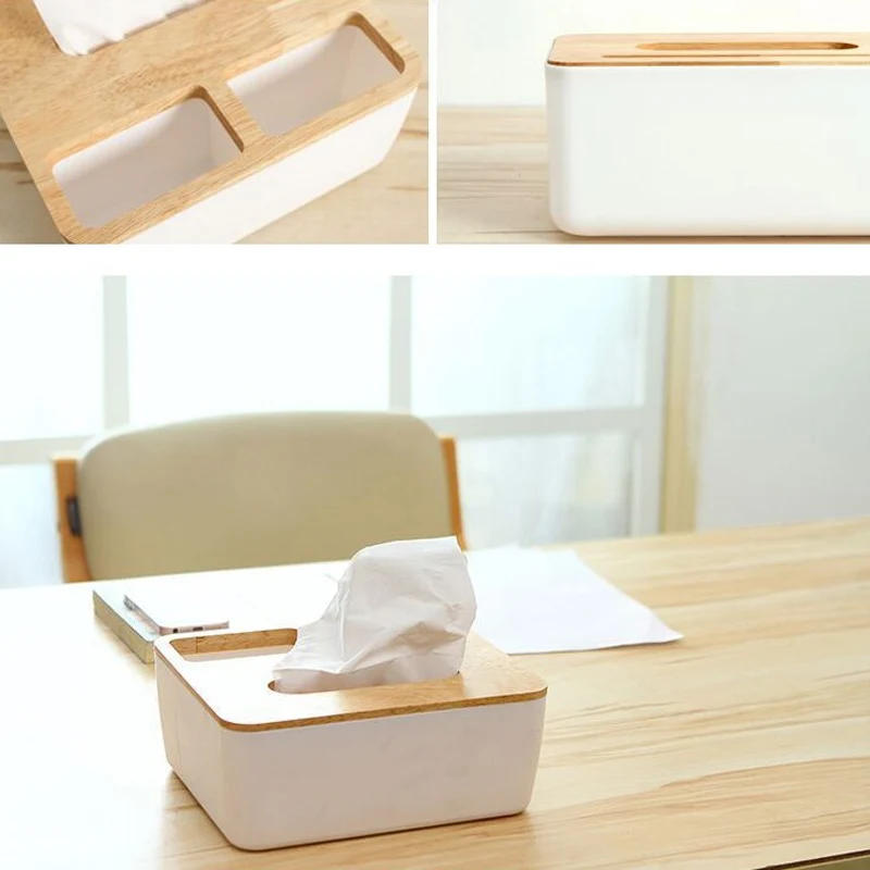 Description Picture 2 of itemTissue Box Wooden Cover Toilet Paper Box Solid Wood Napkin Holder Case Simple Stylish Home Car Tissue Paper Dispenser