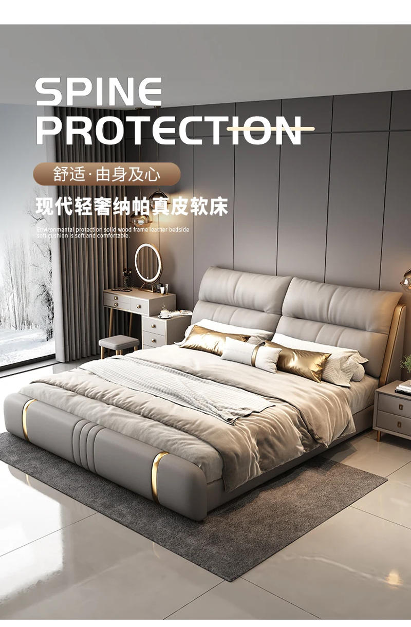 Description Picture 5 of itemPretty Elegant King Size Bed Modern Storage Italian Villa Bed Headboards Comferter Camas Bedroom Set