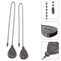 2 Pcs Fan Light Hanging Chain Chains Ceiling Pull Extension Pendant Zipper Metal Extender