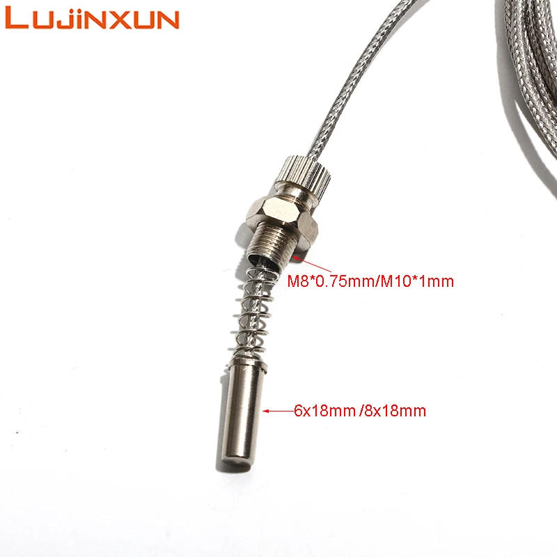 Description Picture 2 of itemLUJINXUN WZPM-201 Platinum Resistance PT100 End-face RTD Thermocouple Sensor M8*0.75mm/M10*1mm Thread Cable Length 0.5M-5M 1PC