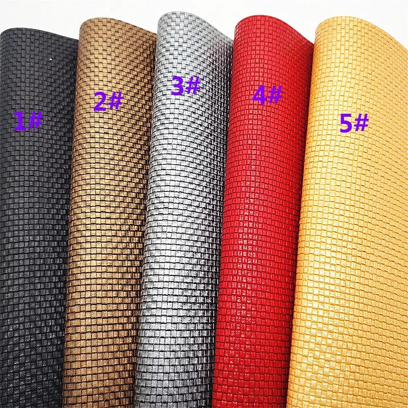 Description Picture 2 of itemMetallic Weave Embossed Synthetic Leather Fabric Sheets Faux Leather For Bags Shoes Bows DIY Craft Sheets 21x29cm GM3239A