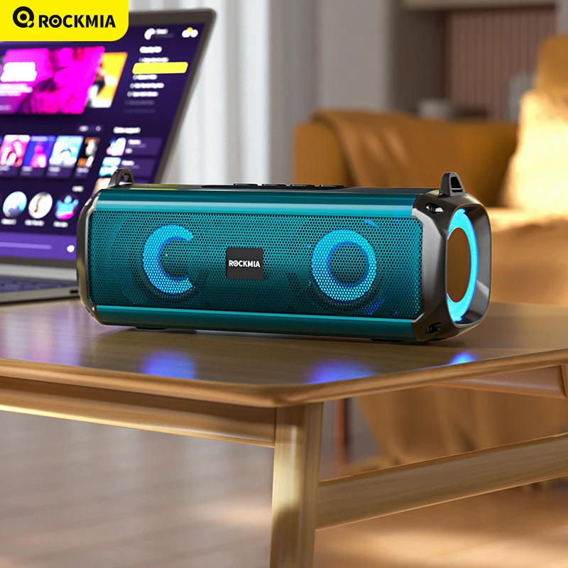 Description Picture 2 of itemPopular RGB LED Lights Speaker Rockmia EBS-045 BT 5.0 Portable Wireless Bluetooth Music Player Micrphone Built TF Card Support