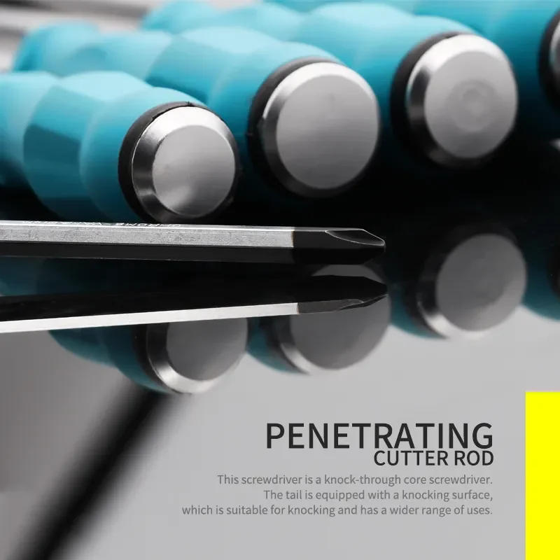 Description Picture 6 of item1PCS Magnetic Knockable Screwdriver Multifunctional Flat Head Slotted Cross Screwdriver Household Manual Screw Drive Tool