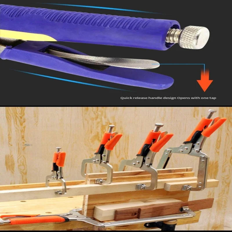 Description Picture 5 of item1pc Heavy Duty 6in Metal Face Clamp for Woodworking and Welding - Adjustable C- clamp Pocket Hole Locking Pliers Set