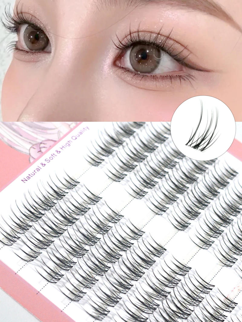 Description Picture 5 of item10Rows Natural Eyelash Clusters DIY Manga Lashes Transparent Terrier Strands Eyelash Soft False Eyelashes Eyelashes Daily Makeup
