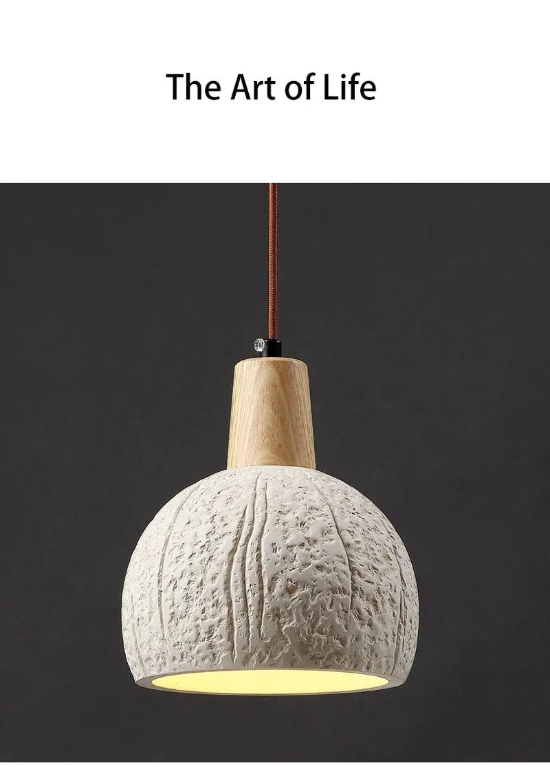 Description Picture 4 of itemSpot Creative Concrete Cement Restaurant Bar Aisle Hallway Bedroom Bedside Cream Wabi-sabi Style Personalized Chandelier