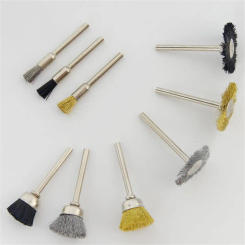 3mm Shank Brass Wire Wheel Brush 5mm Brush Diameter Polishing Brush for Mini Drill Metal Rust Removal Dremel Rotary Tools