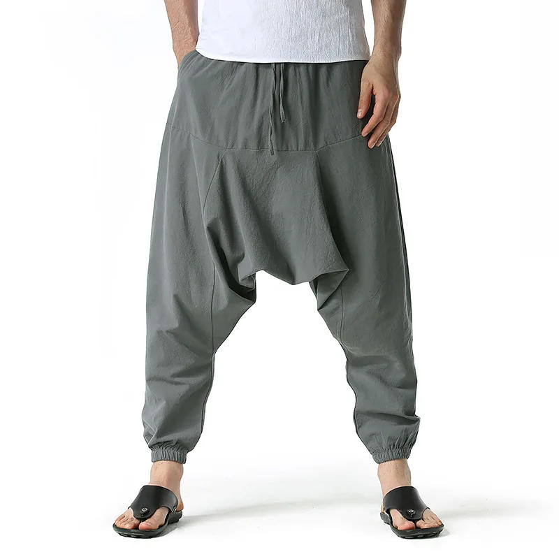 Description Picture 6 of itemNew Men's Hip Hop Harem Pants Solid Baggy Casual Yoga Loose Drop Crotch Trousers Streetwear Joggers