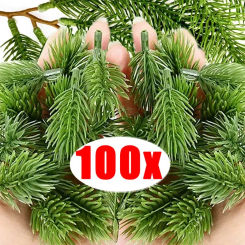 100/50/10 Pieces Artificial Pine Needles Plants Plastic Christmas Tree Garland DIY Pine Branches for Wedding Home Decoration