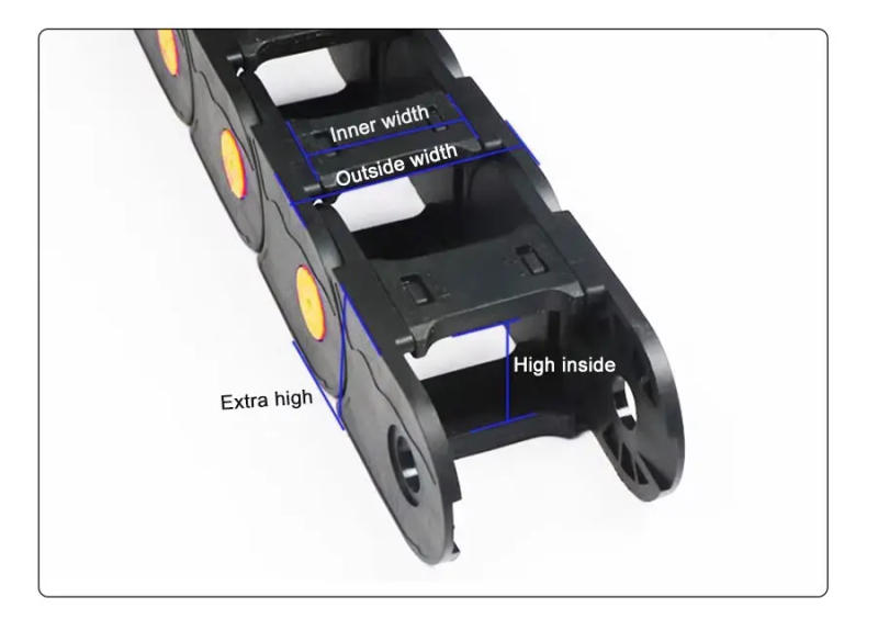 Description Picture 5 of itemFlexible Transmission Cable Drag Chain 55x75 55x100 55x125 55x150 55x75 55x200 Bridge/Full Closed for CNC Machines