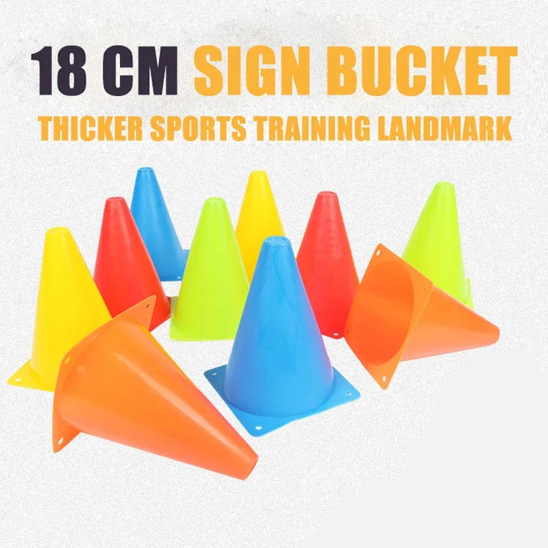 Description Picture 2 of item18CM Football Training Sign Bucket Pressure Resistant Cones Marker Discs Outdoor Basketball Training Sports Accessories 5 Colors