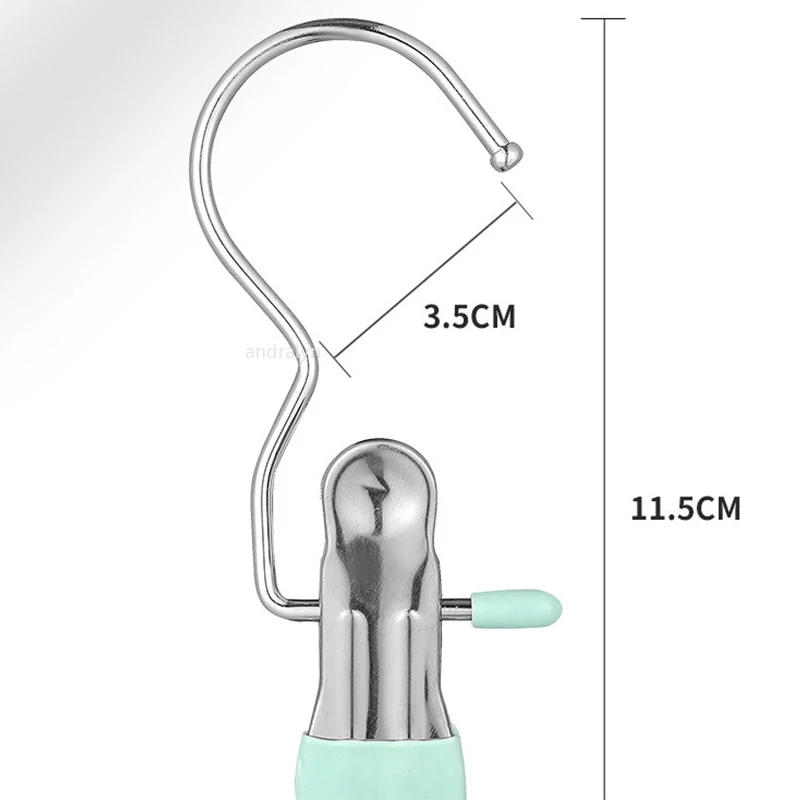 Description Picture 2 of itemStainless Steel Clothespins Laundry Clothes Pegs With Hook Pants Hanger Portable Hanging Clothes Clips Closet Clothes Organizer