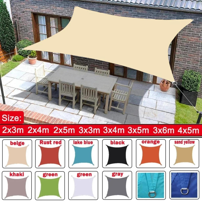 Description Picture 2 of itemOutdoor Awnings Waterproof Sun Shade Sail Garden Canopi For Terrace Car Canvas Awning Rectangle Pool Sun-Shelter Sunshade Sail