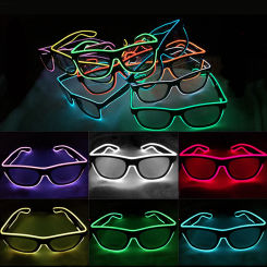 Led Glasses Neon Glow Sunglasses Bright Light Supplies Party Flashing Glasses EL Wire Glowing Gafas Luminous Bril Novelty Gift