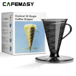 CAFEMASY Conical 30 Single Coffee Dripper 1-2Cups Hand Brew Coffee Filter Cup V30Funnel Drip Filter Cup Coffeeware Barista Tools