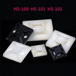 Black White HS Type Cable Clamp Cable Base Mounts Self Adhesive Cable Wire Zip Tie Mounts Bases For Cable Binding