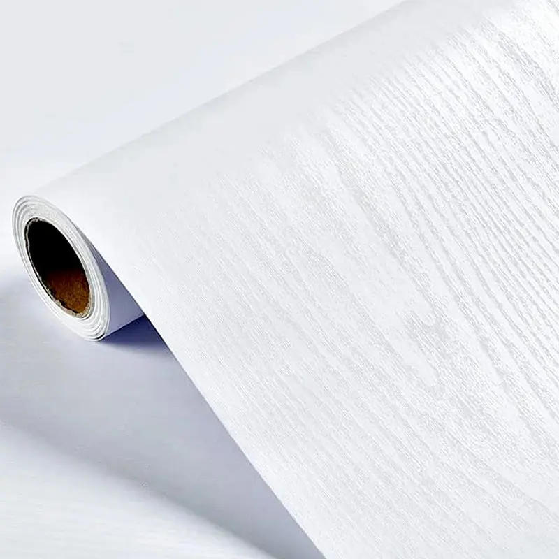 Description Picture 2 of item40cm Self-adhesive Simple White Wood Grain Kitchen Living Room Wardrobe Cabinet Desktop Old Furniture Renovation Color Change