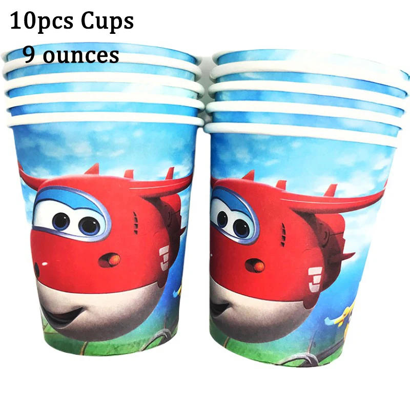 Description Picture 4 of itemCartoon Super Wings Party Supplies Kids Birthday Party Disposable Tableware Set Paper Plates Cups Baby Shower Decorations
