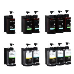 300ML Shampoo Bodywash Dispenser Bottles Wall-mounted Amber Empty Shampoo Bottles with Pumps Large Capacity Shower Bottles
