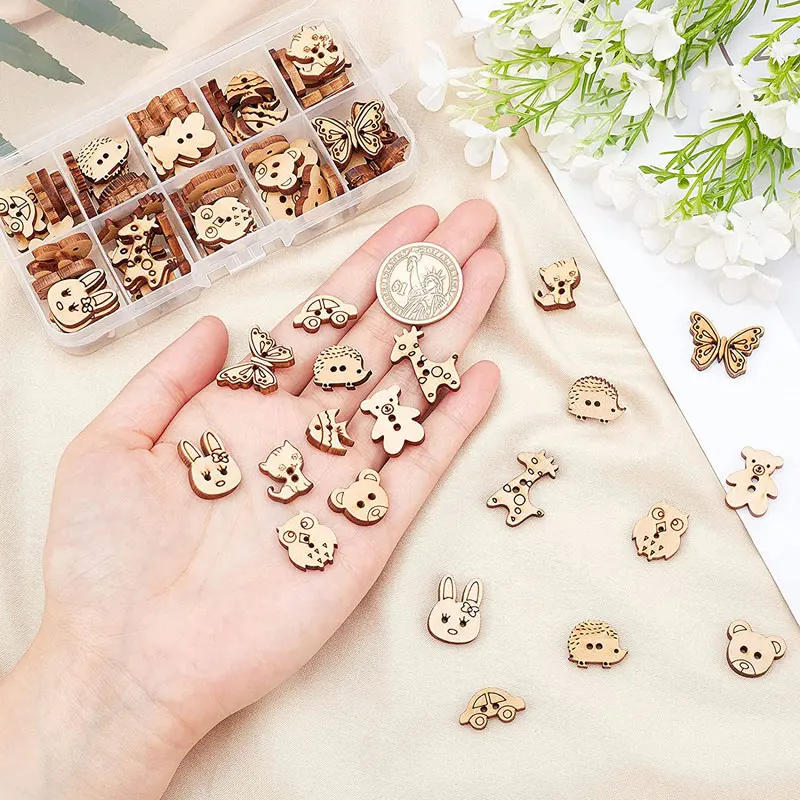 Description Picture 5 of item100Pcs Cartoon Wooden Buttons Sewing Buttons DIY Decorative Buttons for Handmade Sewing DIY Crafts Baby Clothes