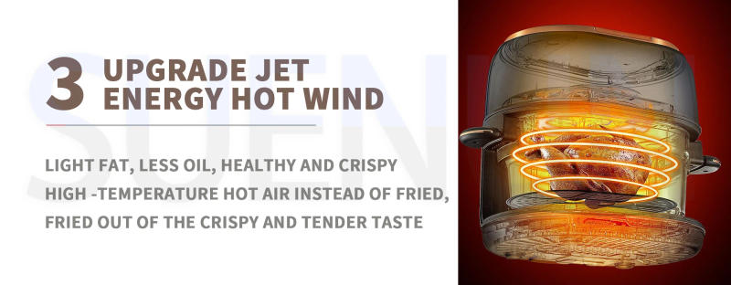 Description Picture 6 of itemAir Fryer Household 4L Large Capacity Glass Visual Window Multifunctional Intelligent Electric Oven With Multiple Modes To Choos