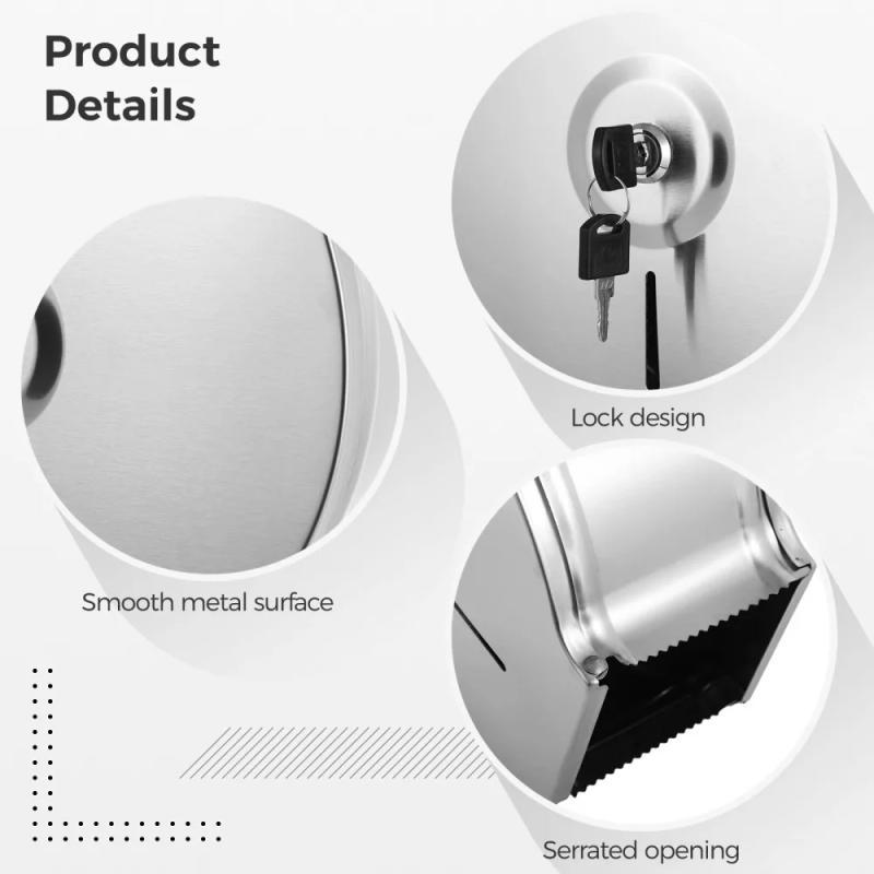 Description Picture 4 of itemToilet Paper Dispenser With Shelf Commercial Jumbo Toilet Paper Dispenser Wall Mount Stainless Steel Roll Toilet Paper Holder