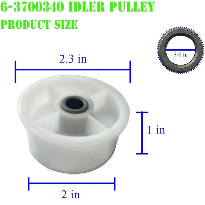 Description Picture 6 of item6-3700340 Dryer Idler Pulley Compatible With Whirlpool Maytag Crosley Dryer WP6-3700340VP 33001783 AP6009859 PS11743032