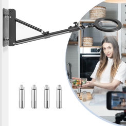 Photography Wall Mount Triangle Boom Arm 54"/137cm Aluminum Alloy Background Stand with Triangle Base for Lights Makeup/Soft box