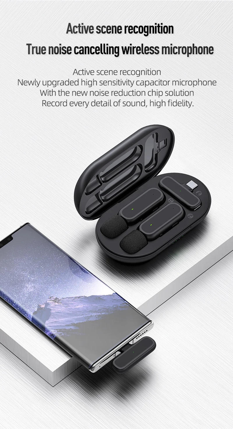 Description Picture 5 of itemXiaomi Mijia Wireless HD Radio Live Microphone Noise Cancel Dual Mic 20 Meters for Mobile Phone Tiktok Short Video Recording