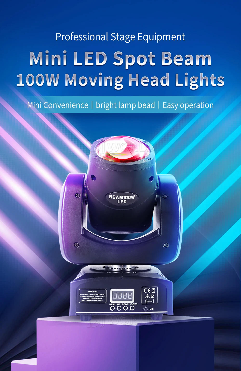 Description Picture 4 of item2PCS 100W Mini Beam Moving Head Light DMX RGBW Lights Lyre Stage Effect Lighting For DJ Disco Bar Party Club Wedding Party