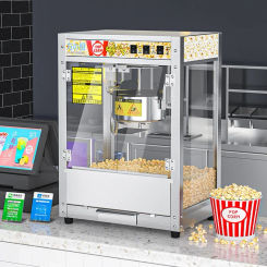 Popcorn machine commercial stall new stainless steel fully automatic electric heating gas popcorn machine food processor