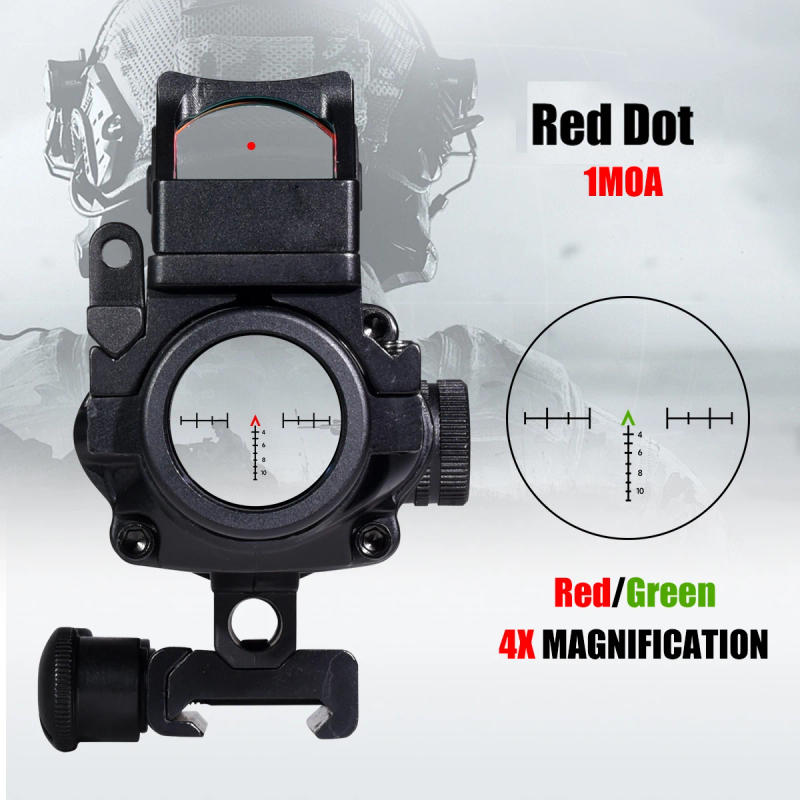 Description Picture 5 of item4X32 Sight with Red Dot Real Fiber Optics Red Green Dot Illuminated RifleScope Etched Reticle Hunting Sight Scope for 20mm Rail