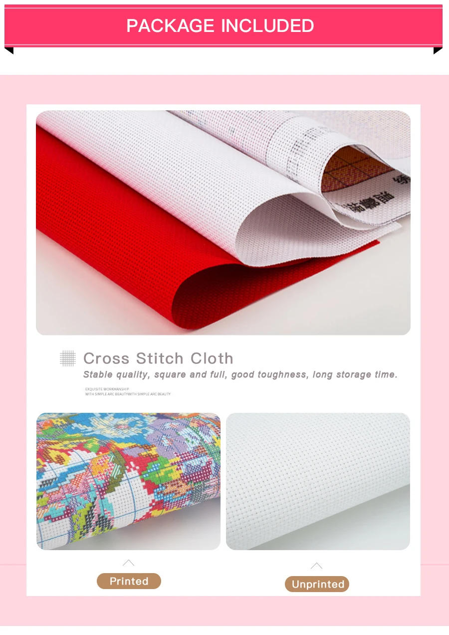 Description Picture 3 of itemJoy Sunday-Cross Stitch Embroidery Kit, Pears, 11CT, 14CT, Printed Cross Stitch Set, Needlework, DIY Craft