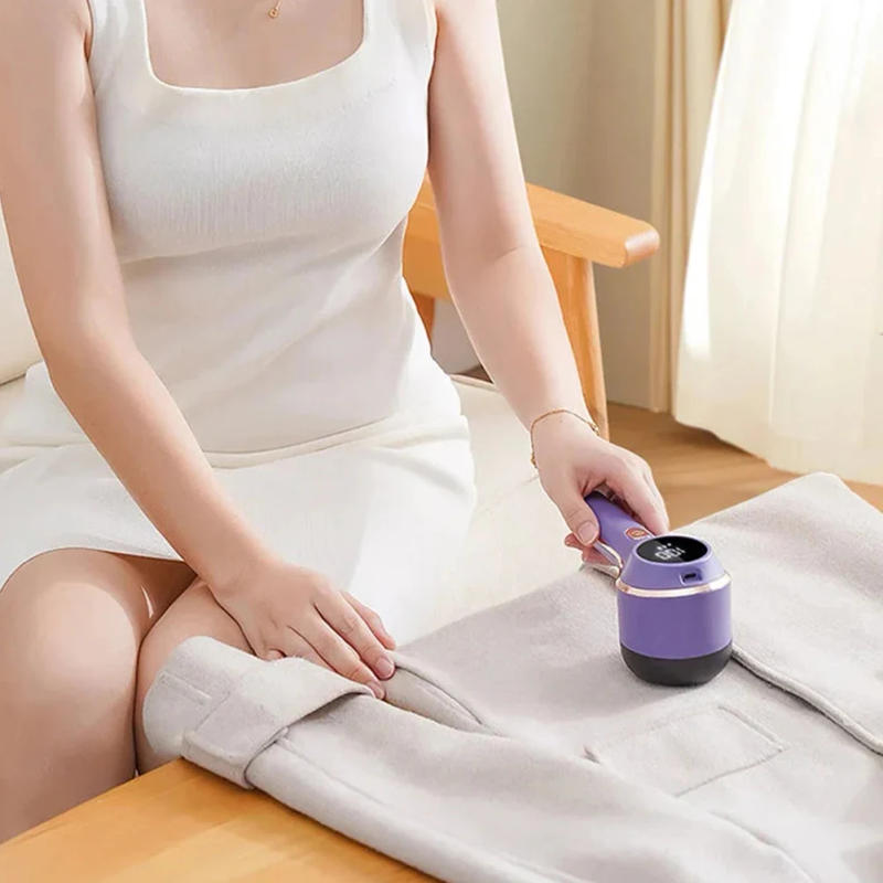 Description Picture 5 of itemElectric Lint Remover Fabric Shaver Digital Display Sweater Shaver Type C Rechargeable 3 Modes 6 Blades for Curtain Blanket Sofa