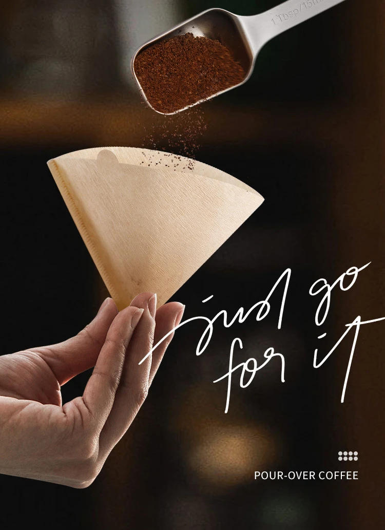 Description Picture 4 of itemCone Coffee Filter Bags 40pcs Disposable Drip Raw Wood Pulp V60 Coffee Bag Portafilter Espresso Coffee Accessories Tea Tool