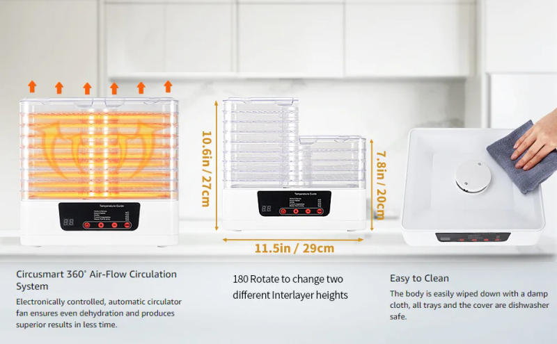 Description Picture 5 of itemFood Dehydrator 8-layer Dryer Air Dryer Household Fruit and Vegetable Dryer with Adjustable Temperature Timer Control