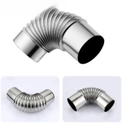 60/70/80mm Stainless Steel 90 Degree Elbow Chimney Liner Bend 90° Multi Flue Stove Pipe For Outdoor Camping Wood Stoves Chimney