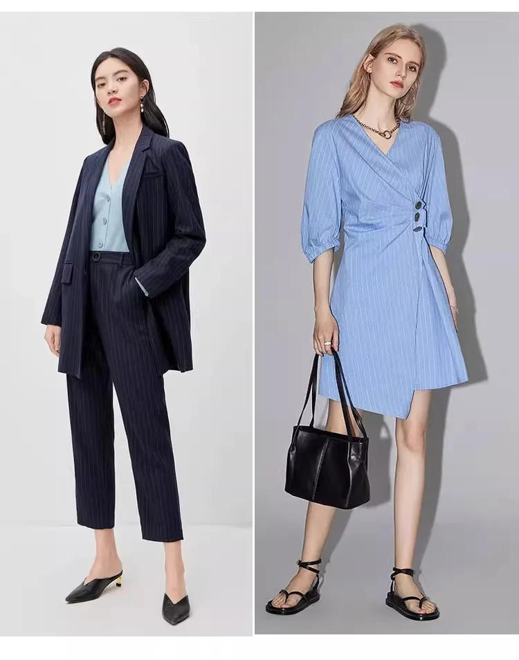 Description Picture 6 of itemBreathable Women\'s Fabric Suit By The Meter for Clothes Pants Dresses Sewing Stripe Pattern Fashion Skirts Textile Anti-wrinkle