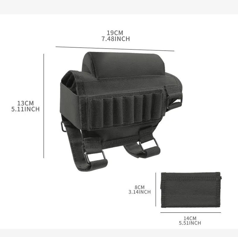 Description Picture 2 of itemRifle Stock Buttstock Cheek Rest Pouch With Ammo Shell Carrier Holder Outdoor Hunting Gun Accessories Bullet Bag