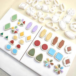 2Pcs Geometry Arc Shape Polymer Clay Cutter Soft Pottery Earrings Polymer Clay Molds DIY Ceramic Earrings Jewelry Pendants Tools