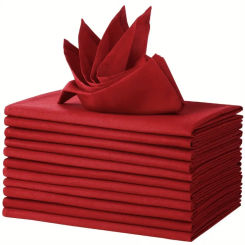 Set of 6/12/24 40x40cm Christmas solid color decorative cloth tablecloth napkins suitable for restaurants and family gatherings