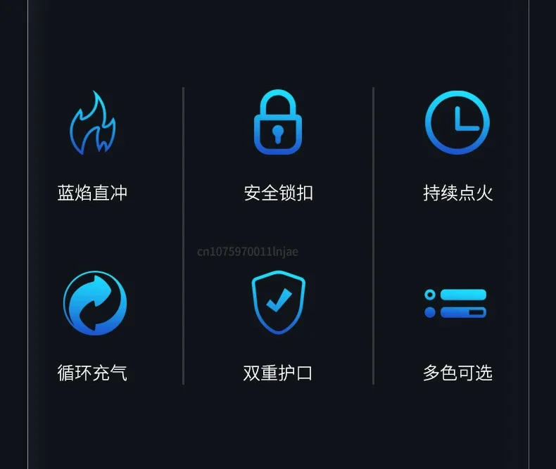 Description Picture 3 of itemJOBON Metal Outdoor Windproof Butane Gas Cigar Lighter with Retractable Rod Ignition Sparkling Gun Kitchen Camping Men's Tool